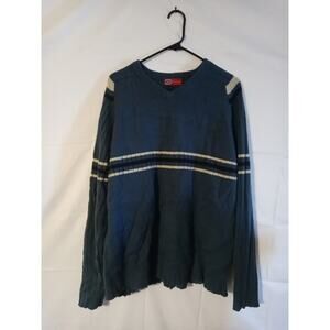 Whispering Smith Mens Raglan Sweater Size XL BluebW White Stripe